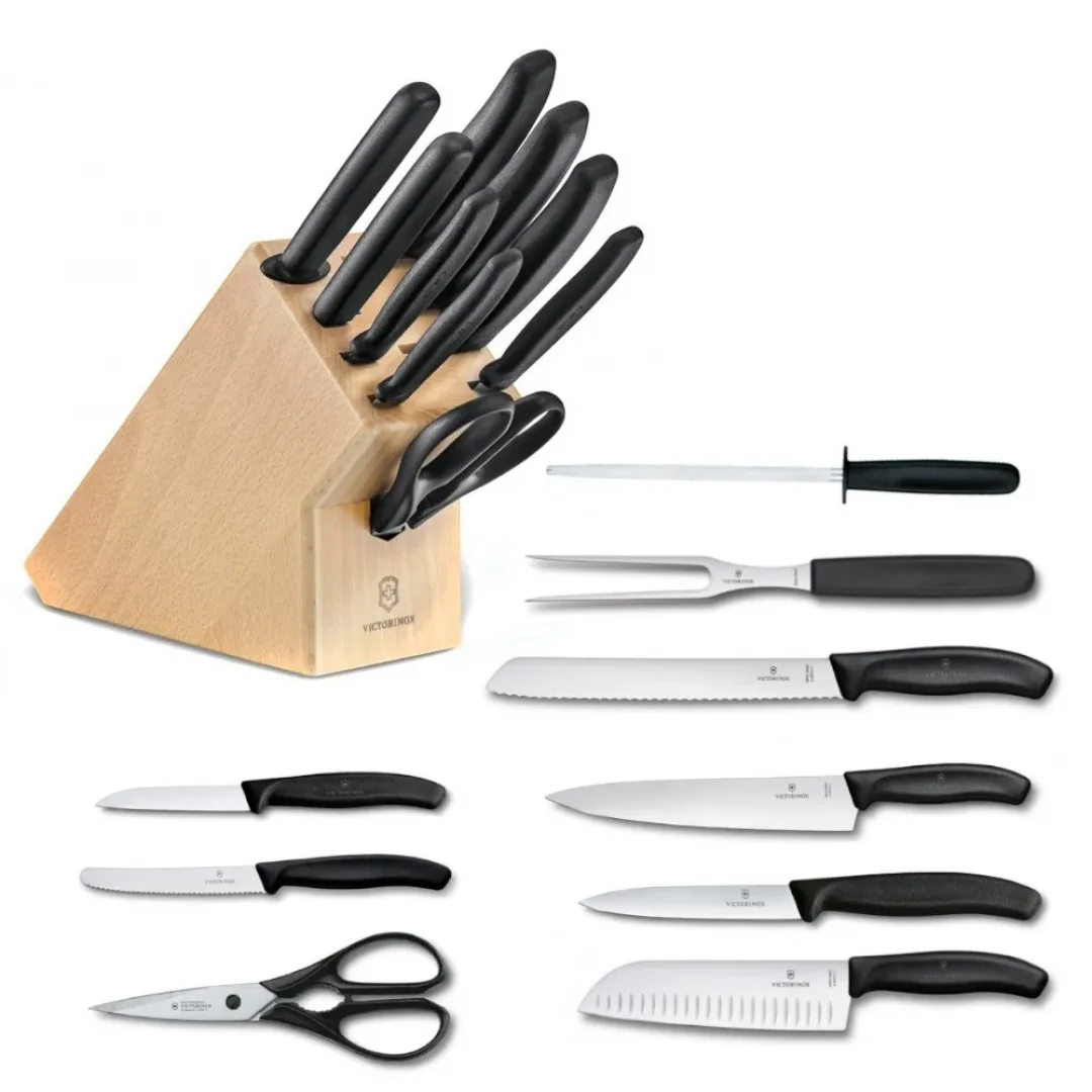 Set Victorinox De 9 Cuchillos Con Soporte De Madera 6.7193.9