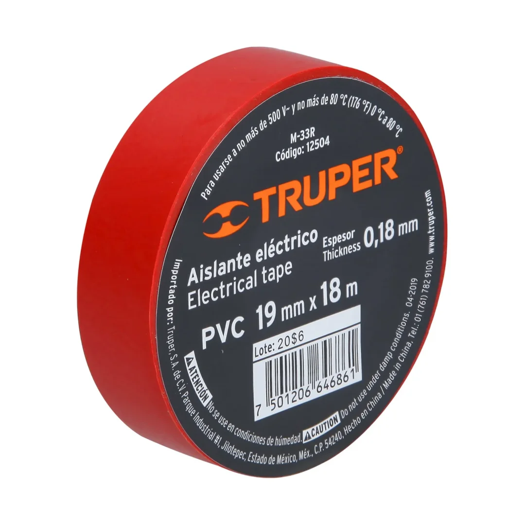 Cinta De Aislar Truper M-33 - Rojo