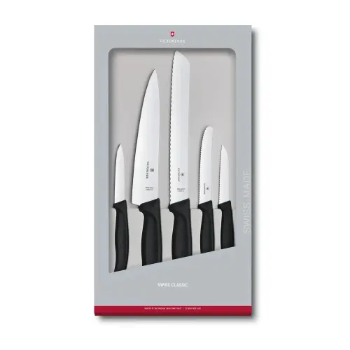 Set Victorinox De 5 Cuchillos Para Cocina Mango Negro 6.7133.5g
